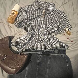 Black and White Gingham Blouse